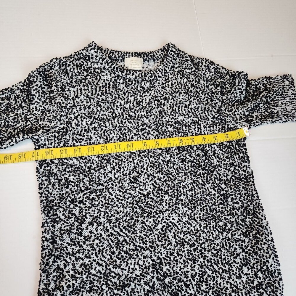 Kate Spade New York sz S women knit short sleeve shirt sweater black white - Picture 9 of 10